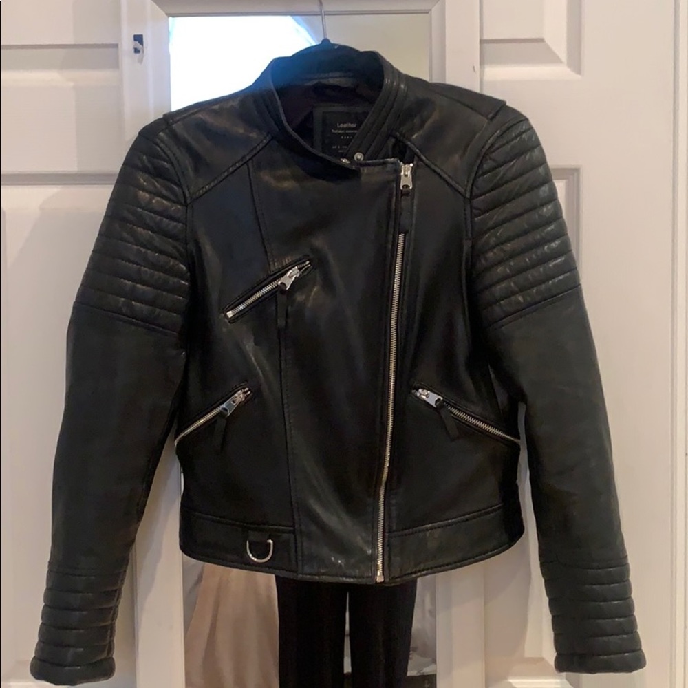 Zara - Black Moto Jacket - 100% Sheep Leather